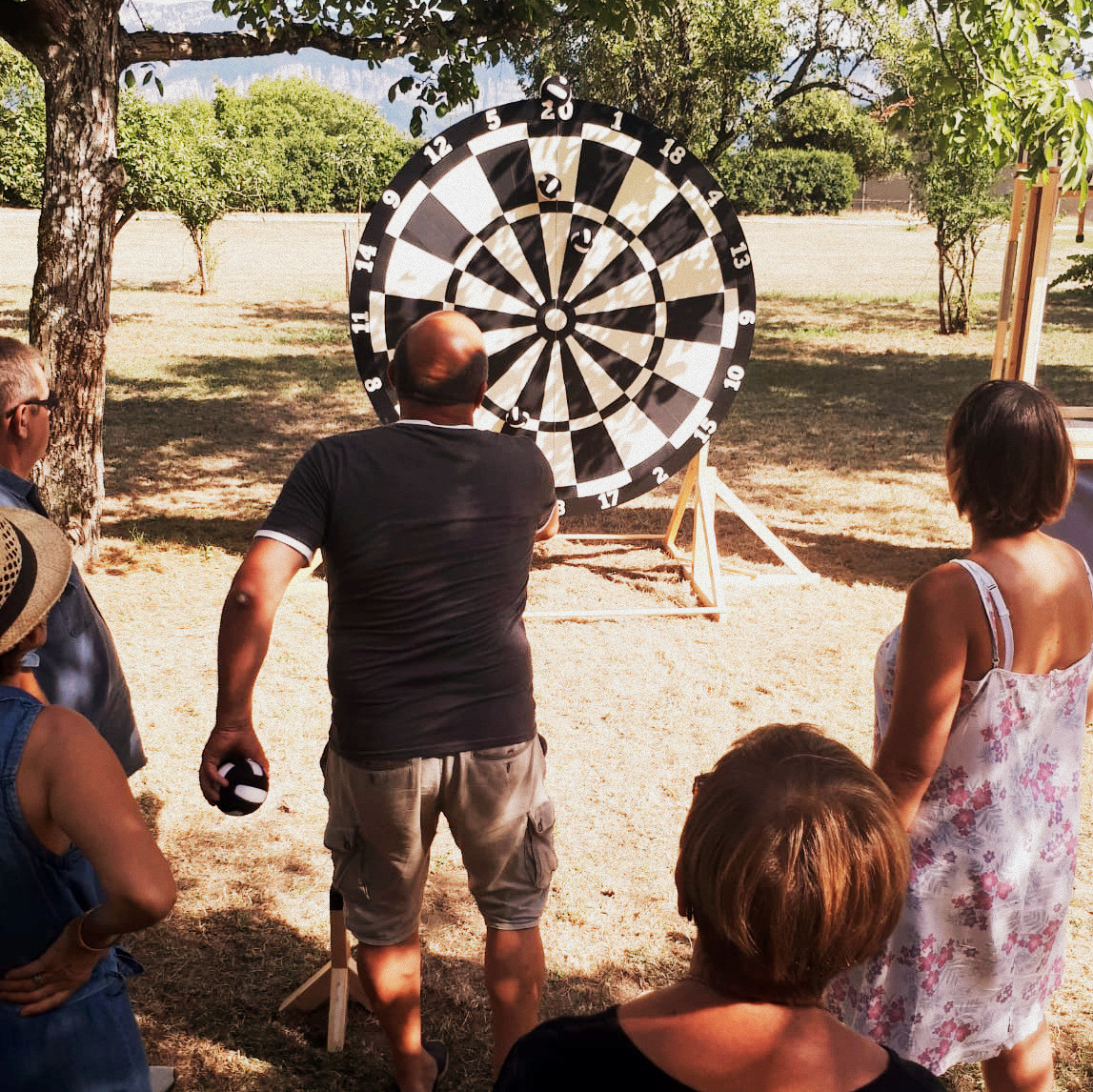 jeu de fléchettes avec cadre en bois